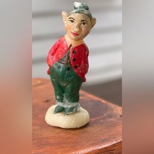 Vintage Christmas candle wax elf/gnome 6 1/2". Unused.
